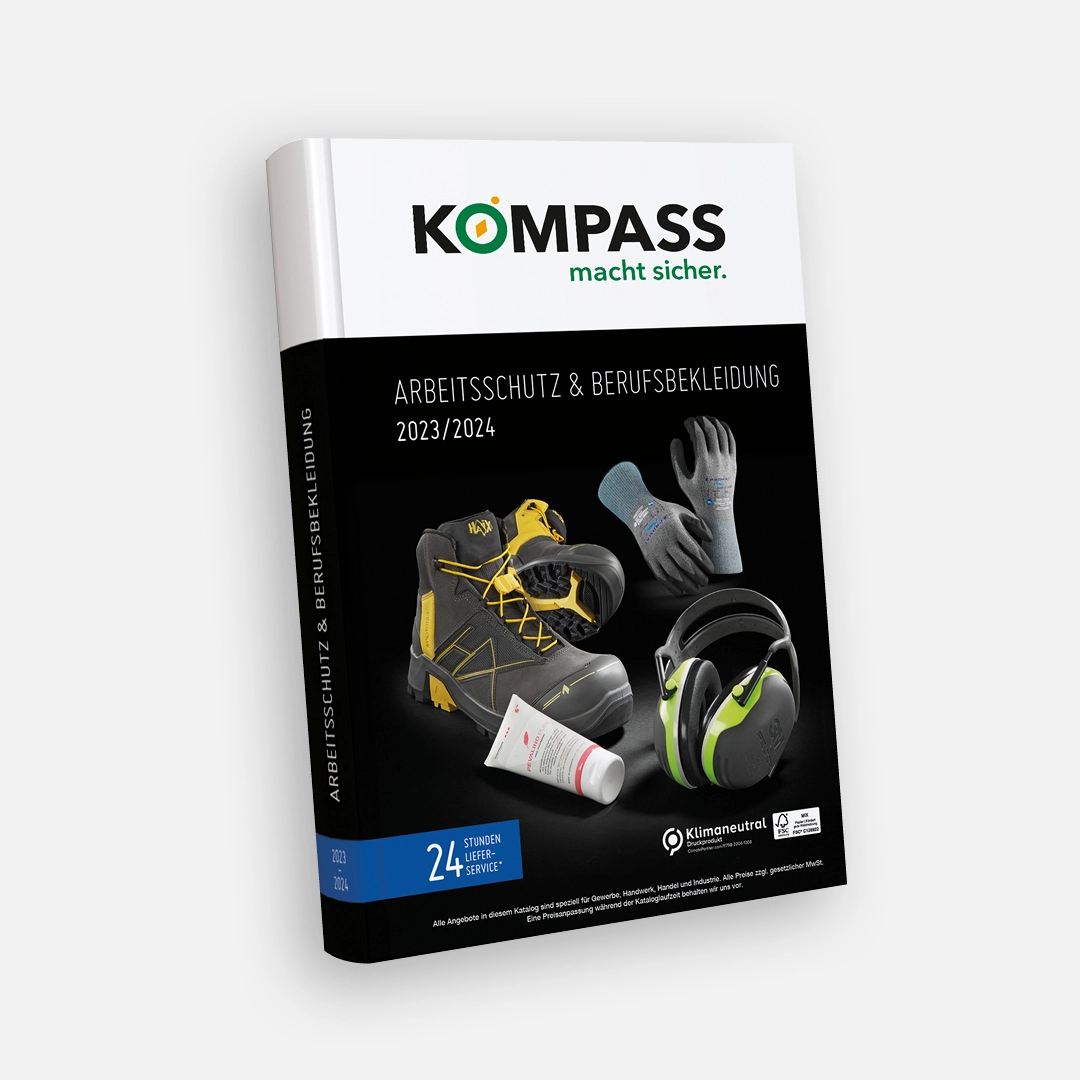 Mockup Titelcover KOMPASS Arbeitsschutzkatalog